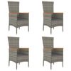 vidaXL 4 db sz&uuml;rke polyrattan kerti sz&eacute;k p&aacute;rn&aacute;val