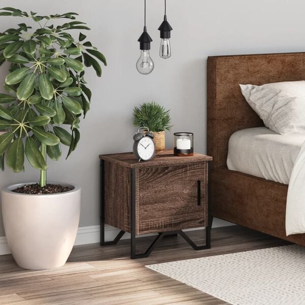 vidaXL barna t&ouml;lgy sz&iacute;nű szerelt fa &eacute;jjeliszekr&eacute;ny 40 x 30 x 40 cm