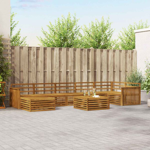 vidaXL &Uuml;lőgarnit&uacute;r&aacute;k 8 pcs Term&eacute;szetes T&ouml;m&ouml;r Ak&aacute;cfa