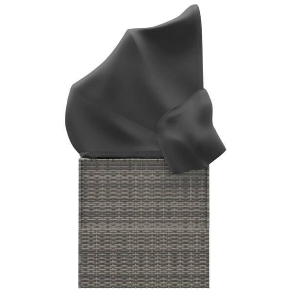 vidaXL sz&uuml;rke polyrattan k&uuml;lt&eacute;ri t&aacute;rsalg&oacute;kanap&eacute; tetővel &eacute;s p&aacute;rn&aacute;kkal