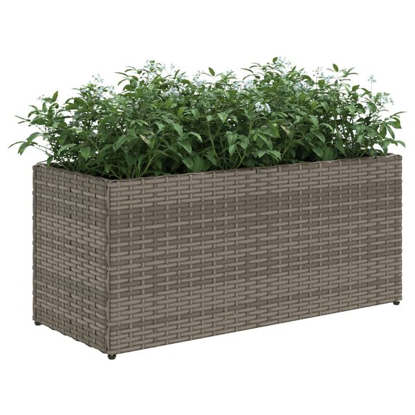 vidaXL sz&uuml;rke polyrattan kerti &uuml;ltetől&aacute;da 2 cser&eacute;ppel 72x30x32 cm