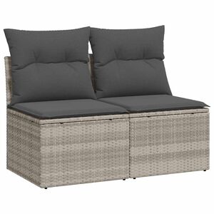 vidaXL 2 r&eacute;szes vil&aacute;gossz&uuml;rke polyrattan ak&aacute;cfa &uuml;lőgarnit&uacute;ra p&aacute;rn&aacute;kkal
