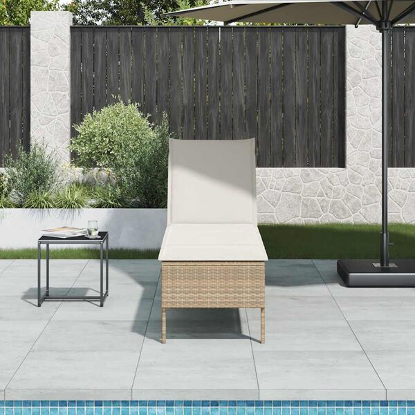 vidaXL b&eacute;zs polyrattan napoz&oacute;&aacute;gy p&aacute;rn&aacute;val 55x200x44 cm