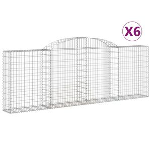 vidaXL 6 db &iacute;ves horganyzott vas gabion kos&aacute;r 300 x 30 x 100/120 cm