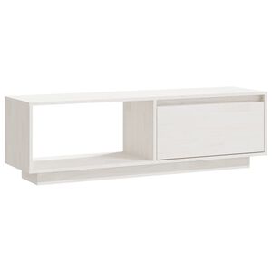 vidaXL feh&eacute;r t&ouml;m&ouml;r fenyőfa TV-szekr&eacute;ny 110 x 30 x 33,5 cm