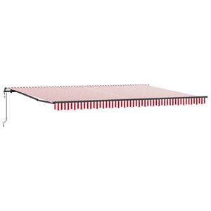 vidaXL Beh&uacute;zhat&oacute; napellenző Piros &eacute;s Feh&eacute;r 500 &times; 350 cm