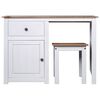 vidaXL fehér kétrészes panama stílusú tömör fenyőfa fésülködőasztal