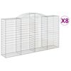 vidaXL 8 db &iacute;ves horganyzott vas gabion kos&aacute;r 300x50x160/180 cm