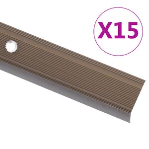 vidaXL 15 db barna L-alak&uacute; alum&iacute;nium l&eacute;pcső&eacute;lv&eacute;dő 90 cm