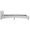 vidaXL fehér LED-es műbőr ágykeret 160 x 200 cm