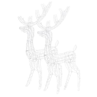 vidaXL 2 db meleg fehér fényű akril karácsonyi rénszarvasdísz 120 cm