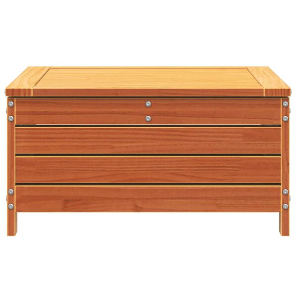 vidaXL viaszbarna tömör fenyőfa kerti lábzsámoly párnával