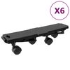 vidaXL 6 db fekete polipropil&eacute;n sz&aacute;ll&iacute;t&oacute;lap 4 ker&eacute;kkel 170 kg