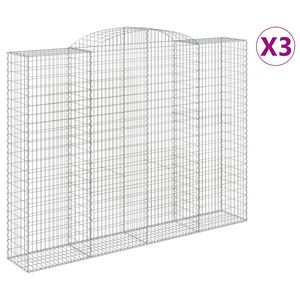 vidaXL 3 db &iacute;ves horganyzott vas gabion kos&aacute;r 300x50x220/240 cm