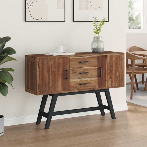 vidaXL TV &aacute;llv&aacute;ny fi&oacute;kkal Term&eacute;szetes 110 x 30 x 75 cm T&ouml;m&ouml;r Teakfa