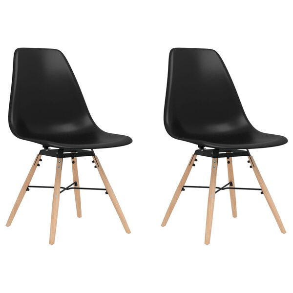 vidaXL 2 db fekete polipropil&eacute;n &eacute;tkezősz&eacute;k