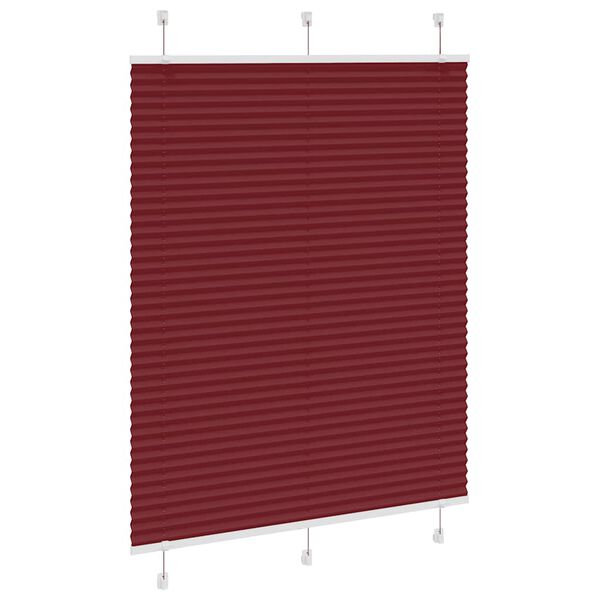 vidaXL plisz&iacute;rozott redőny Bordeaux piros 105x100 cm sz&ouml;vetsz&eacute;less&eacute;g