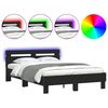vidaXL fekete &aacute;gykeret fejt&aacute;ml&aacute;val &eacute;s LED-del 120 x 190 cm