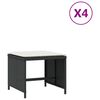 vidaXL 4 db fekete polyrattan kerti sz&eacute;k p&aacute;rn&aacute;kkal 40 x 40 x 35 cm