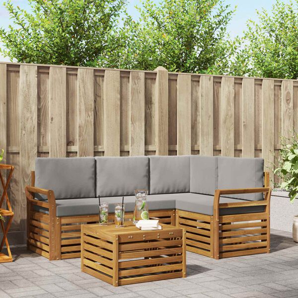 vidaXL B&uacute;tor szettek 5 pcs Term&eacute;szetes &eacute;s Vil&aacute;gossz&uuml;rke Faanyag