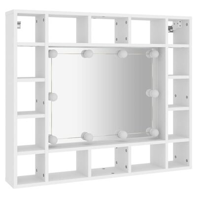 vidaXL fehér tükrös szekrény LED-ekkel 91 x 15 x 76,5 cm