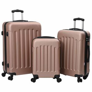 vidaXL Bőr&ouml;nd z&aacute;rral 3 pcs R&oacute;zsaarany 50 x 31 x 78 cm ABS Műanyag