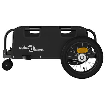 vidaXL fekete oxford szövet és vas kerékpár-utánfutó