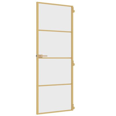 vidaXL arany edzett üveg és alumínium vékony beltéri ajtó 76x201,5 cm