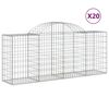 vidaXL 20 db íves horganyzott vas gabion kosár 200x50x80/100 cm