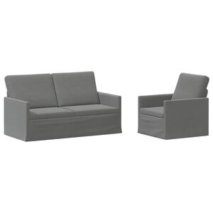 vidaXL Kanap&eacute; Szett 2 pcs S&ouml;t&eacute;tsz&uuml;rke B&aacute;rsony