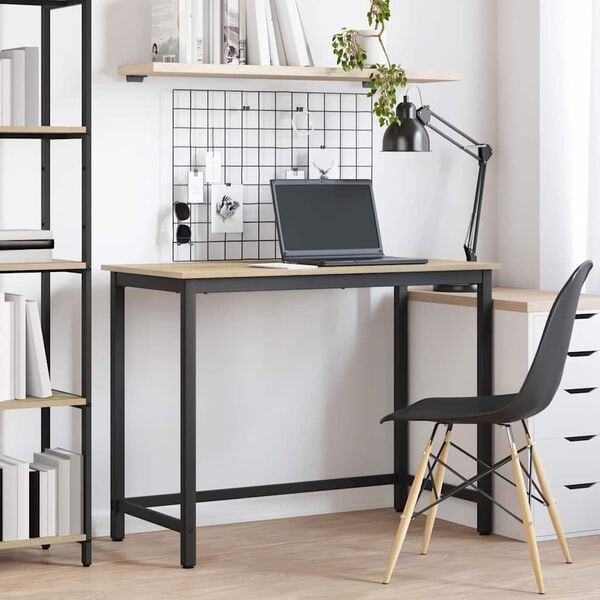 vidaXL asztal Sonoma t&ouml;lgy 80 x 50 x 76,5 cm Műszaki fa &eacute;s ac&eacute;l