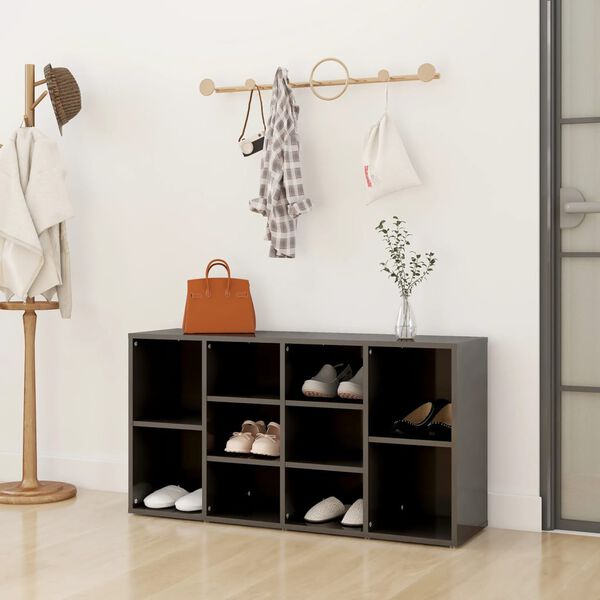 vidaXL magasf&eacute;nyű sz&uuml;rke forg&aacute;cslap cipőt&aacute;rol&oacute; pad 103 x 30 x 55 cm