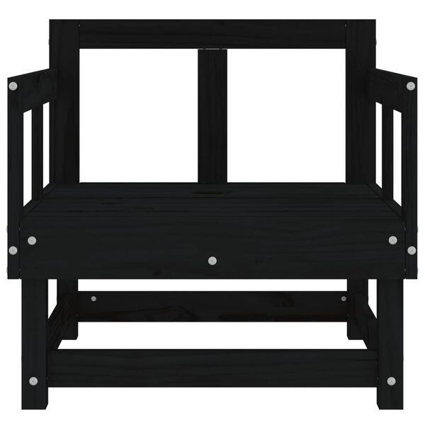 vidaXL 2 db fekete tömör fenyőfa kerti szék