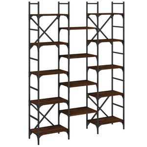 vidaXL barna t&ouml;lgysz&iacute;nű szerelt fa k&ouml;nyvespolc 127,5x28,5x172,5 cm