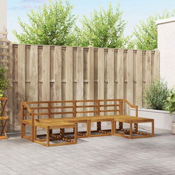 vidaXL K&uuml;lt&eacute;ri kanap&eacute; szett 6 pcs Term&eacute;szetes Faanyag