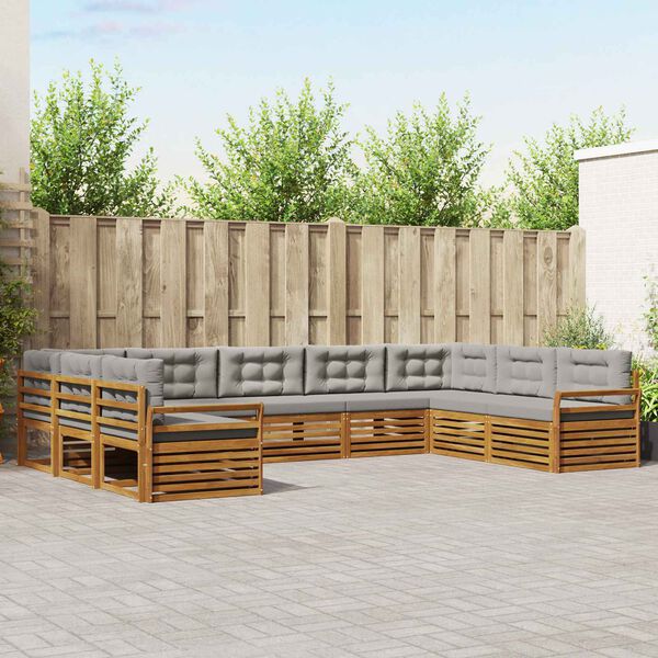 vidaXL &Uuml;lőgarnit&uacute;r&aacute;k 9 pcs Term&eacute;szetes &eacute;s Vil&aacute;gossz&uuml;rke T&ouml;m&ouml;r Ak&aacute;cfa