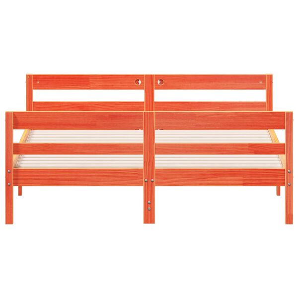 vidaXL viaszbarna t&ouml;m&ouml;r fenyőfa &aacute;gy matrac n&eacute;lk&uuml;l 120 x 200 cm