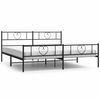 vidaXL fekete f&eacute;m &aacute;gykeret fej- &eacute;s l&aacute;bt&aacute;ml&aacute;val 193 x 203 cm