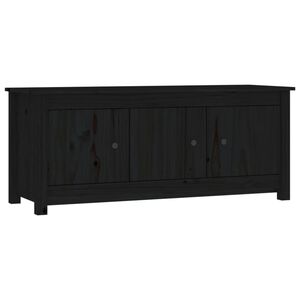 vidaXL fekete t&ouml;m&ouml;r fenyőfa cipősszekr&eacute;ny 110 x 38 x 45,5 cm