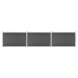 vidaXL fekete WPC ker&iacute;t&eacute;spanelszett 526 x 105 cm