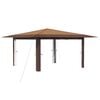 vidaXL Pavilon Oldalfal N&eacute;lk&uuml;l 4 x 4 m Beige &eacute;s barna