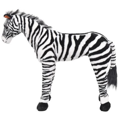 vidaXL fekete-fehér álló zebra plüssjáték XXL