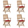 vidaXL 4 db &ouml;sszecsukhat&oacute; t&ouml;m&ouml;r ak&aacute;cfa kerti sz&eacute;k p&aacute;rn&aacute;kkal