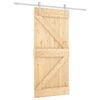 vidaXL Cs&uacute;sz&oacute; ajt&oacute; Term&eacute;szetes &eacute;s Feh&eacute;r 95 x 210 cm Szil&aacute;rd Fenyőfa