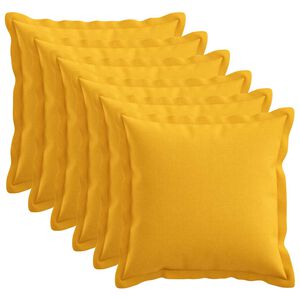 vidaXL P&aacute;rna huzat 6 db HOUTEN Vil&aacute;gos s&aacute;rga 30 x 30 cm Műlensz&ouml;vet