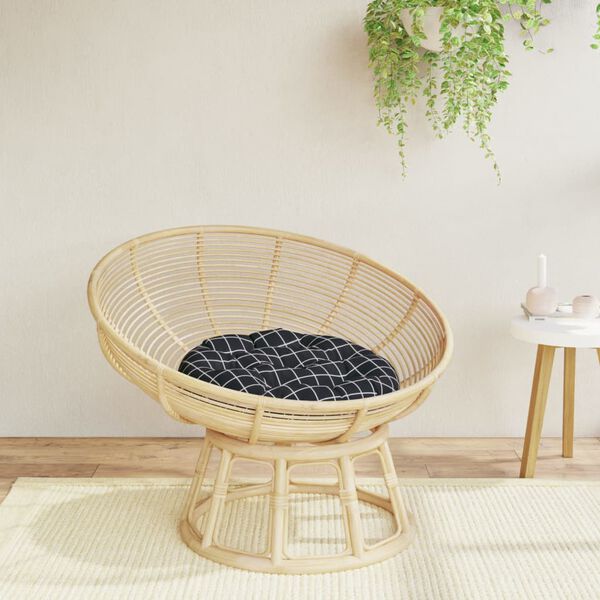 vidaXL fekete kock&aacute;s oxford-sz&ouml;vet kerek p&aacute;rna &Oslash; 60 x 11 cm