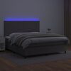 vidaXL sz&uuml;rke műbőr rug&oacute;s &aacute;gy matraccal &eacute;s LED-del 180x200 cm
