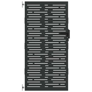 vidaXL Kerti kapu 85 x 175 cm Porsz&oacute;rt Ac&eacute;l Fekete Z&aacute;rolhat&oacute;