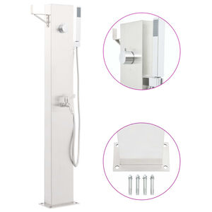 vidaXL rozsdamentes ac&eacute;l kerti zuhanycsaptelep 110 cm