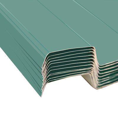 vidaXL 12 db zöld horganyzott acél tetőpanel